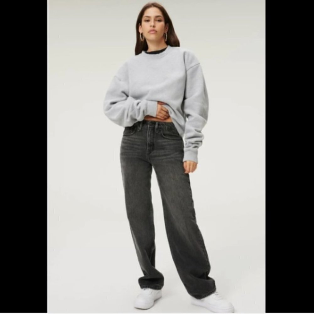 NWT Good American Womens Good 90s Loose GNIL0999BT Black186 Denim Jeans Size 2